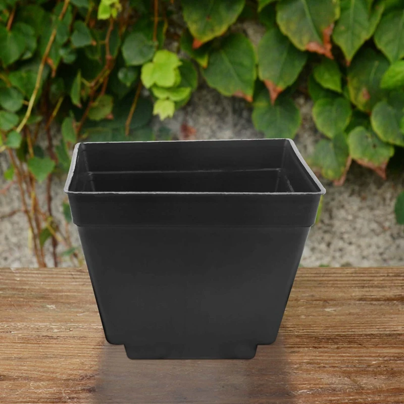 30 Pack 4Inch Black Square Plastic Plant Pots,Seedling Nursery Transplanting Planter Container For Garden