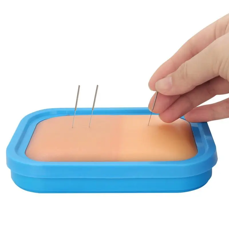 Silicone Acupuncture Practice Skin Pad 1Pcs Reusable Simulated Human Skin for Acupuncture School Student Daily Training