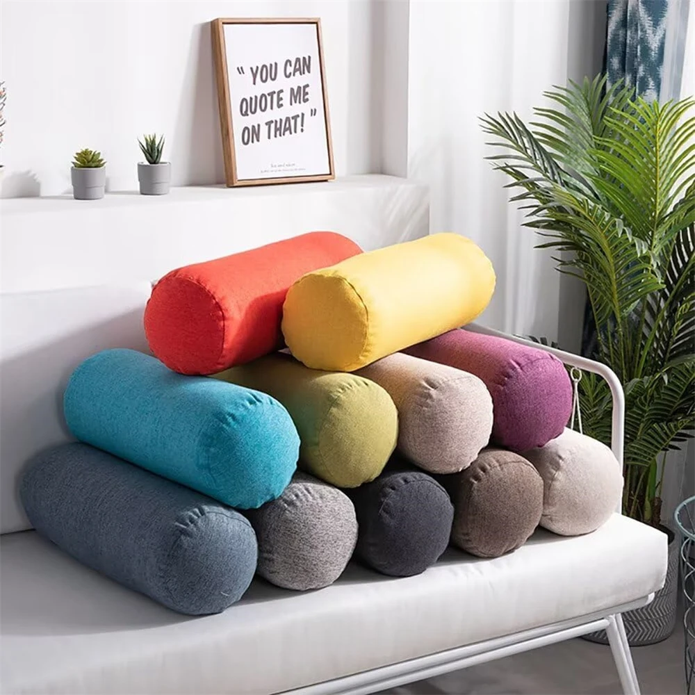 Custom Long Sofa Pillow Backrest Cushions Sponge Filling Round Pillows Back Bolster Thick Soft Cojines Decor Bay Window Cushion