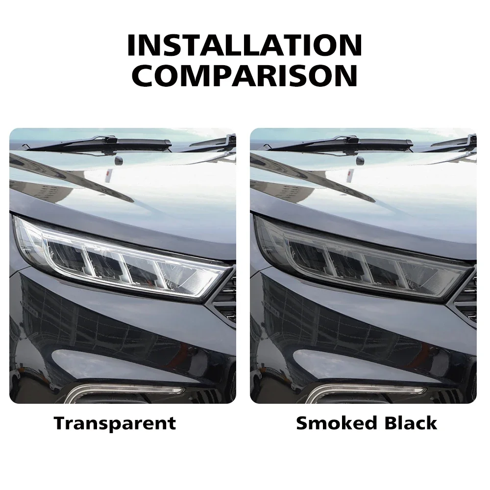 TPU High-Gloss Car Headlight Protective Film For Ford Territory Equator Sport Smoke Black Pre Cut PPF Anti-Scratch Vinyl Wrap