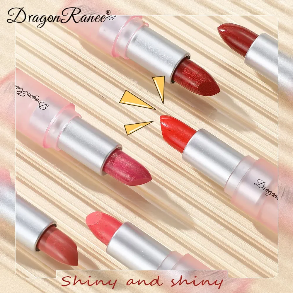 6 Color Shine Lipstick Pearl Glitter Luster Moisturizing Long Lasting Hold Makeup Non-Stick Easy To Apply Popular Lipstick 3.5g