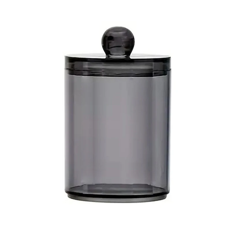 Cotton Swab Storage Box Apothecary Jar Bathroom Jar Black Plastic Holder Storage Box Suitable For Cotton Balls, Cotton Swabs