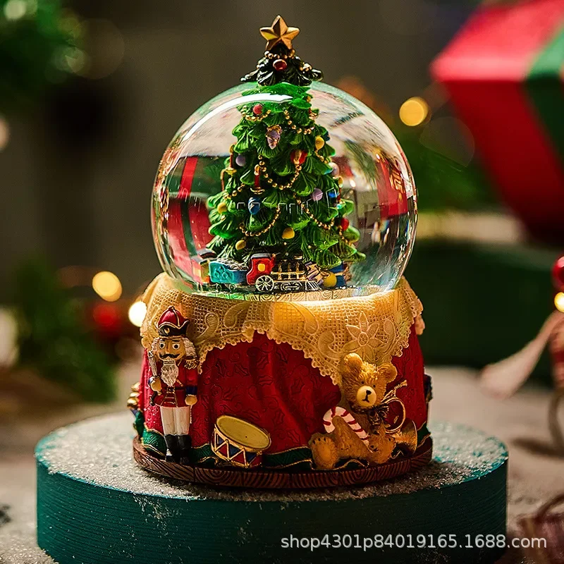 Christmas tree crystal ball bluetooth music box music box for boy, girlfriend, child birthday, Christmas and holiday gifts