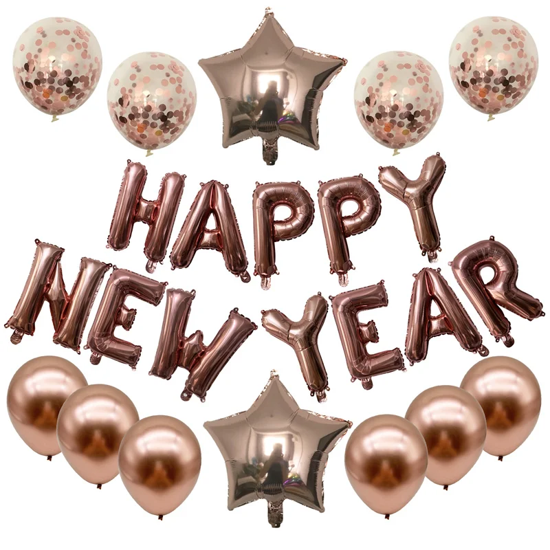1 حقيبة بالونات سنة جديدة سعيدة 2026 سنة جديدة سعيدة حفلة الاحتفال الديكور عيد الميلاد المنزل ليلة رأس السنة مهرجان لوازم الحفلات