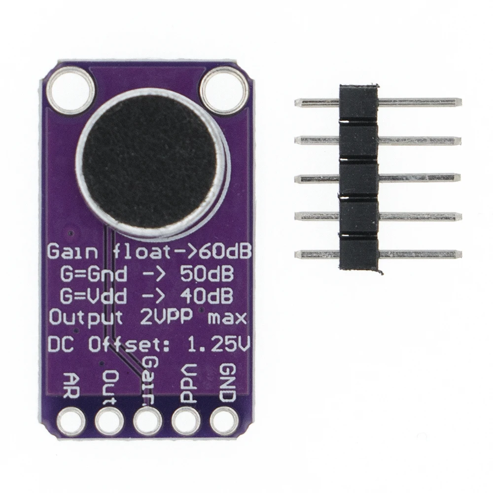 MAX9814 Microphone AGC Amplifier Board Module Auto Gain Control Programmable Attack and Release Ratio Low THD