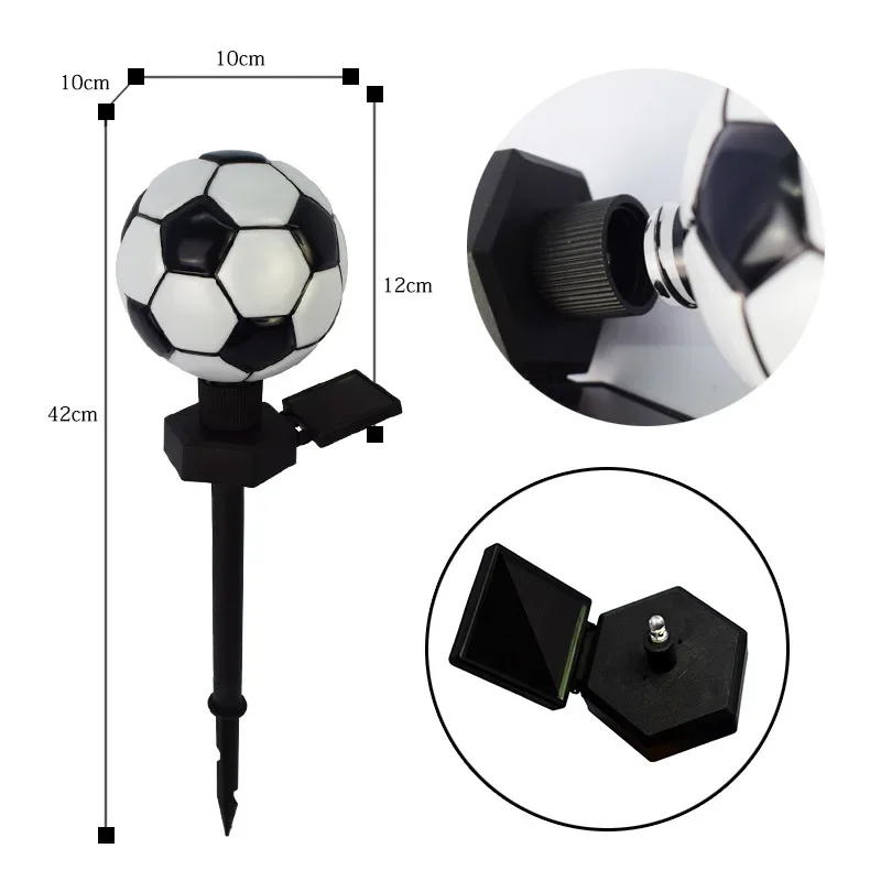 Personalized Circular Football Outdoor Light, Courtyard Decoration, Villa Garden, Waterproof Lawn Landscape, Solar Light