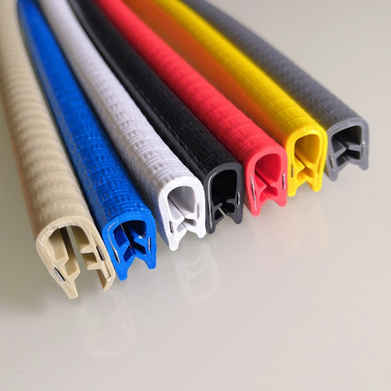 

1M/3M/5M U-shaped Sealing Strip Rubber Edging Stainless Steel Edge Sealing Door Seal Strip Car Dustproof Safety Seals Strips