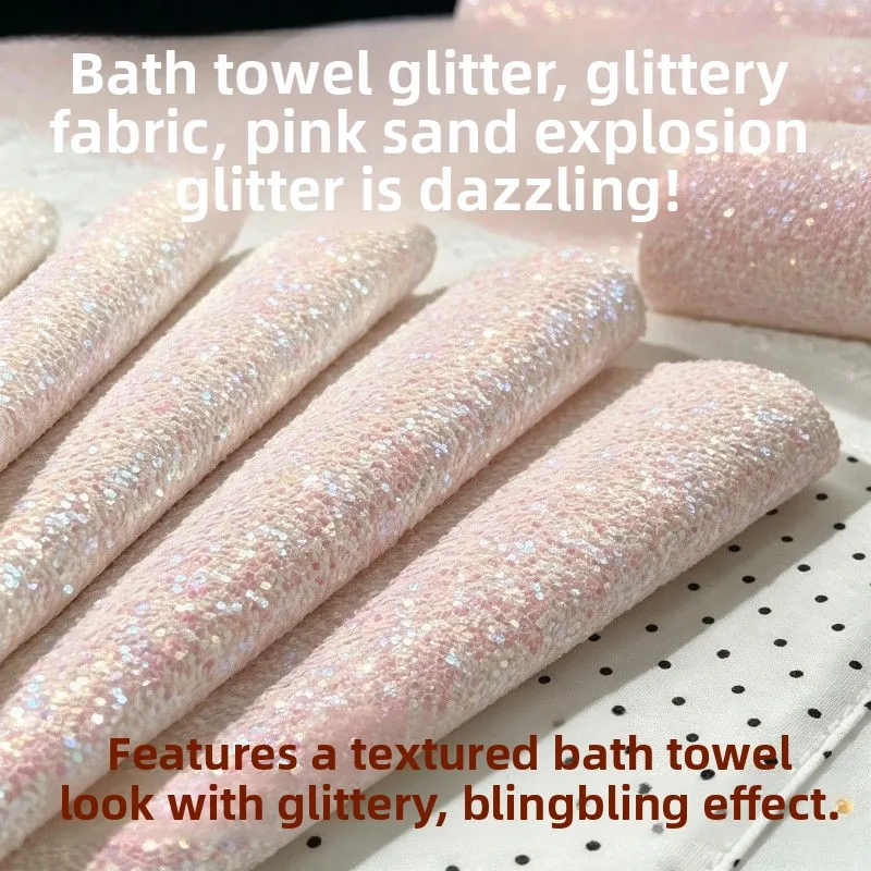 High-Temperature Resistant Sparkling Texture Fabric for DIY Handcraft Ironing Beans Tool All-In-One Grill Cloth Craft Material