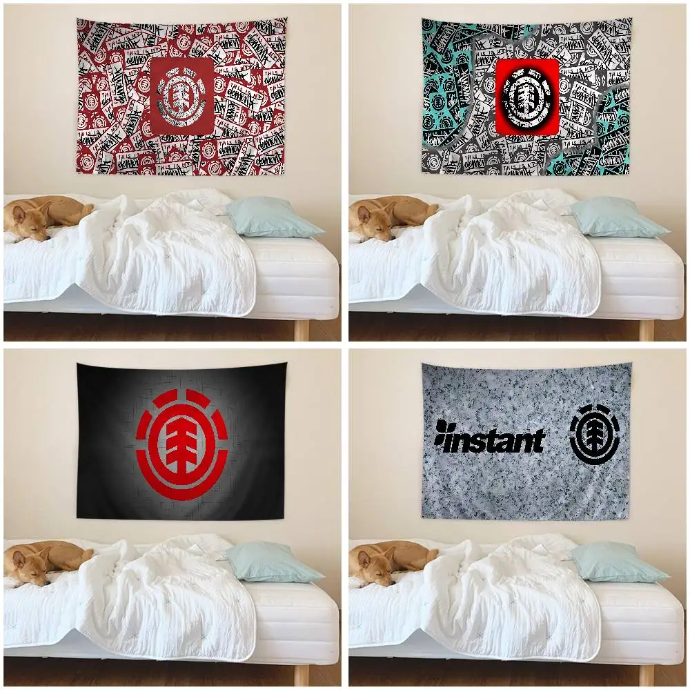 E-Element skate-board logo Cartoon Tapestry Art Science Fiction Room Home Decor Wall Hanging Sheets