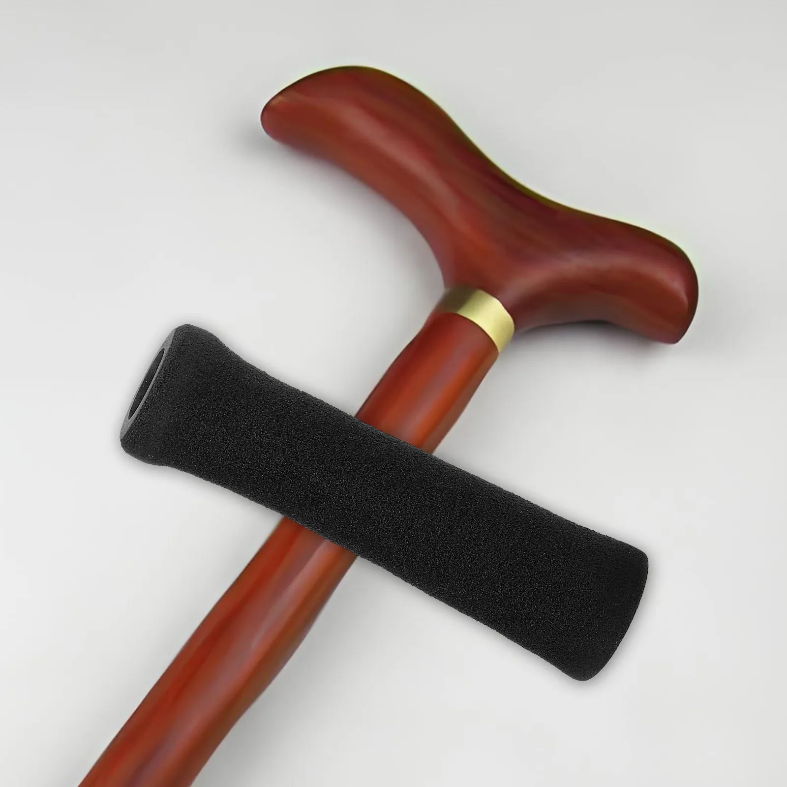 2Pcs Walking Cane Handle Grips Thick Soft Ergonomic Non-Slip Crutch Handle Wraps for Seniors Disabled Users Hand Fatigue