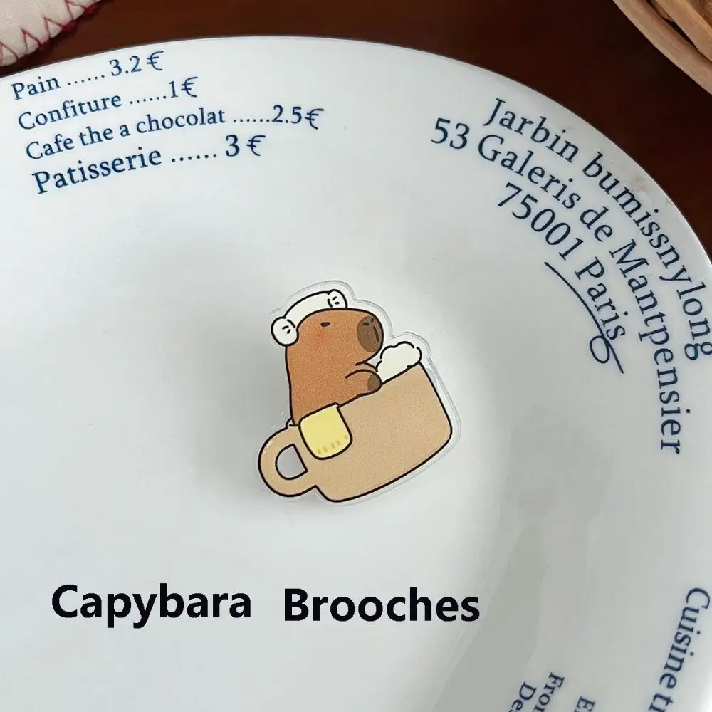 1PC Kawaii Capybara การ์ตูน Pins เครื่องประดับน่ารักรูปร่างเข็มกลัดอะคริลิคอุปกรณ์เสริมอเนกประสงค์ Lapel ป้ายกระเป๋าเป้สะพายหลัง