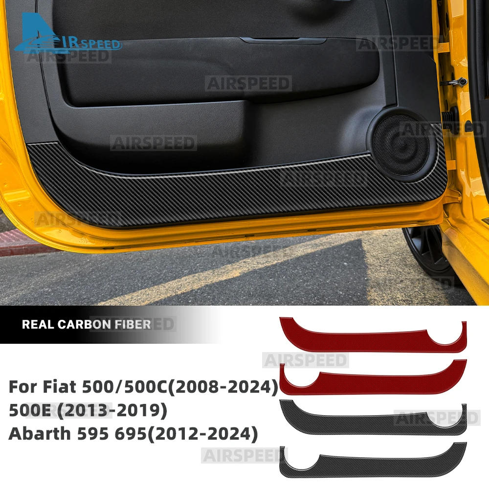 

Soft Carbon Fiber Sticker For Abarth 595 695(2012-2024)/Fiat 500 500C(2008-2024)/Fiat 500E(2013-2019) Car Door Anti-Kick Trim