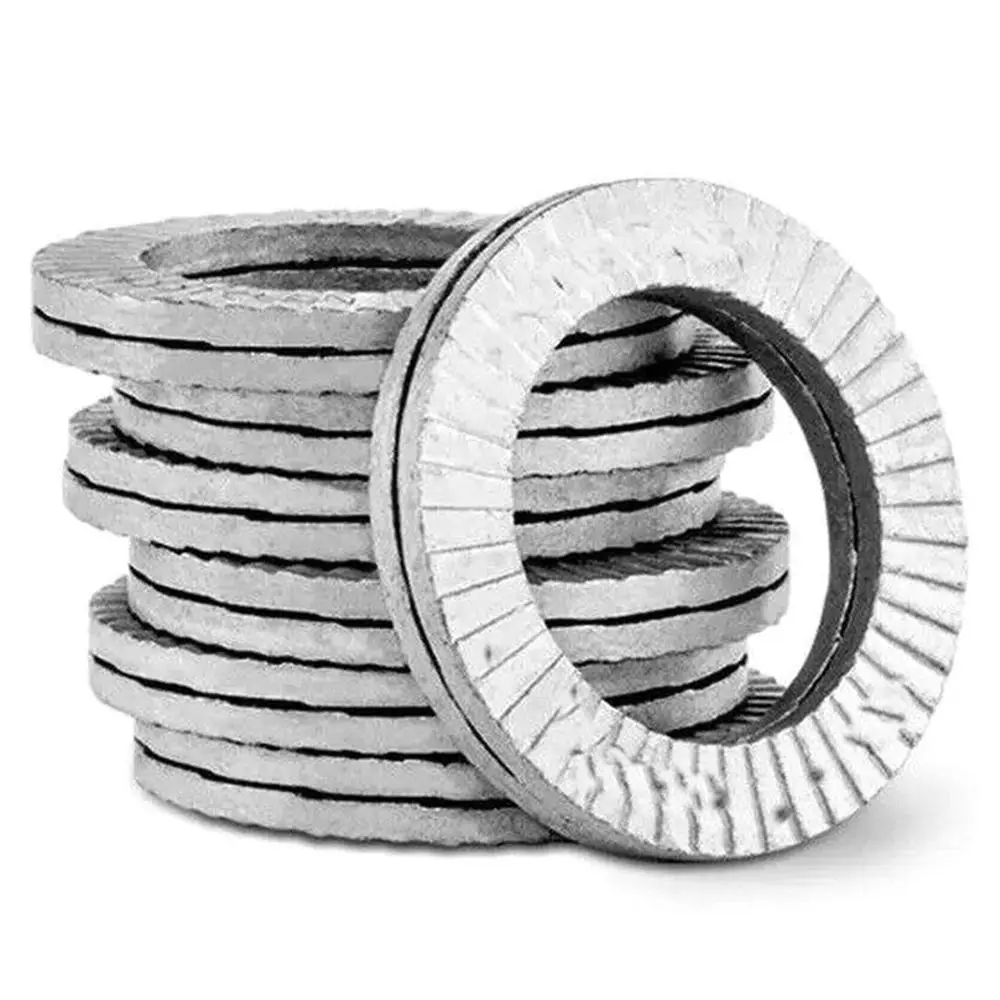 5Pcs Double Side Lock Washers M4 M10 M12 M16 M20 304 Stainless Steel Wedge Lock Washer Hardware Fastener Self-Lock
