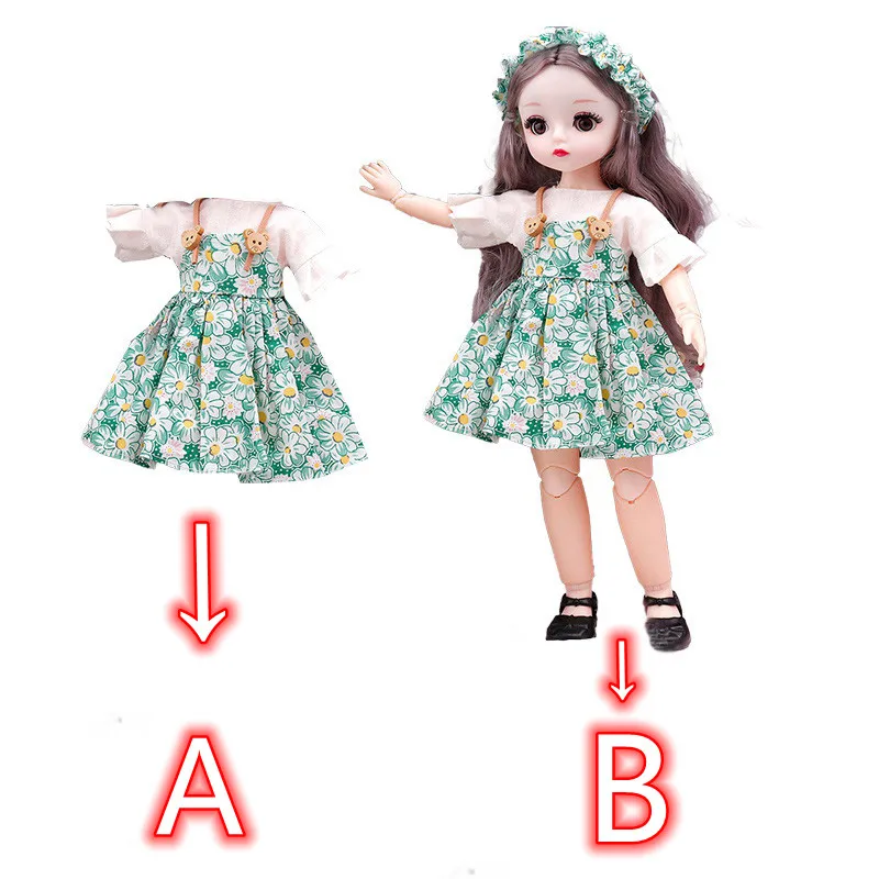 Lovely 30cm Doll Princess Dress Up Clothes (A) or 4D Winking Eyes Doll (B) Play House Doll Girls Children\'s Toy Gift  Bjd Doll