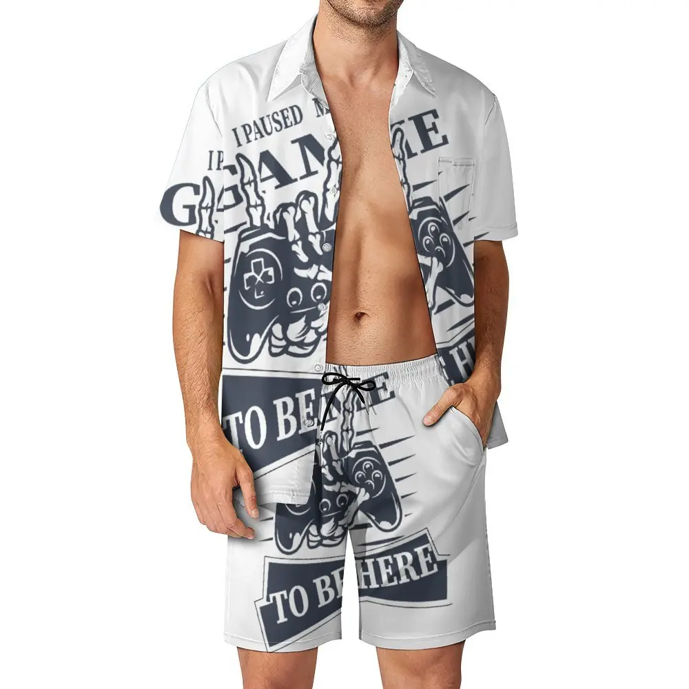 

Я приостановил свою игру, чтобы быть здесь, Классический Мужской пляжный костюм Essent, Повседневный Графический костюм из 2 предметов, винтажный домашний размер США