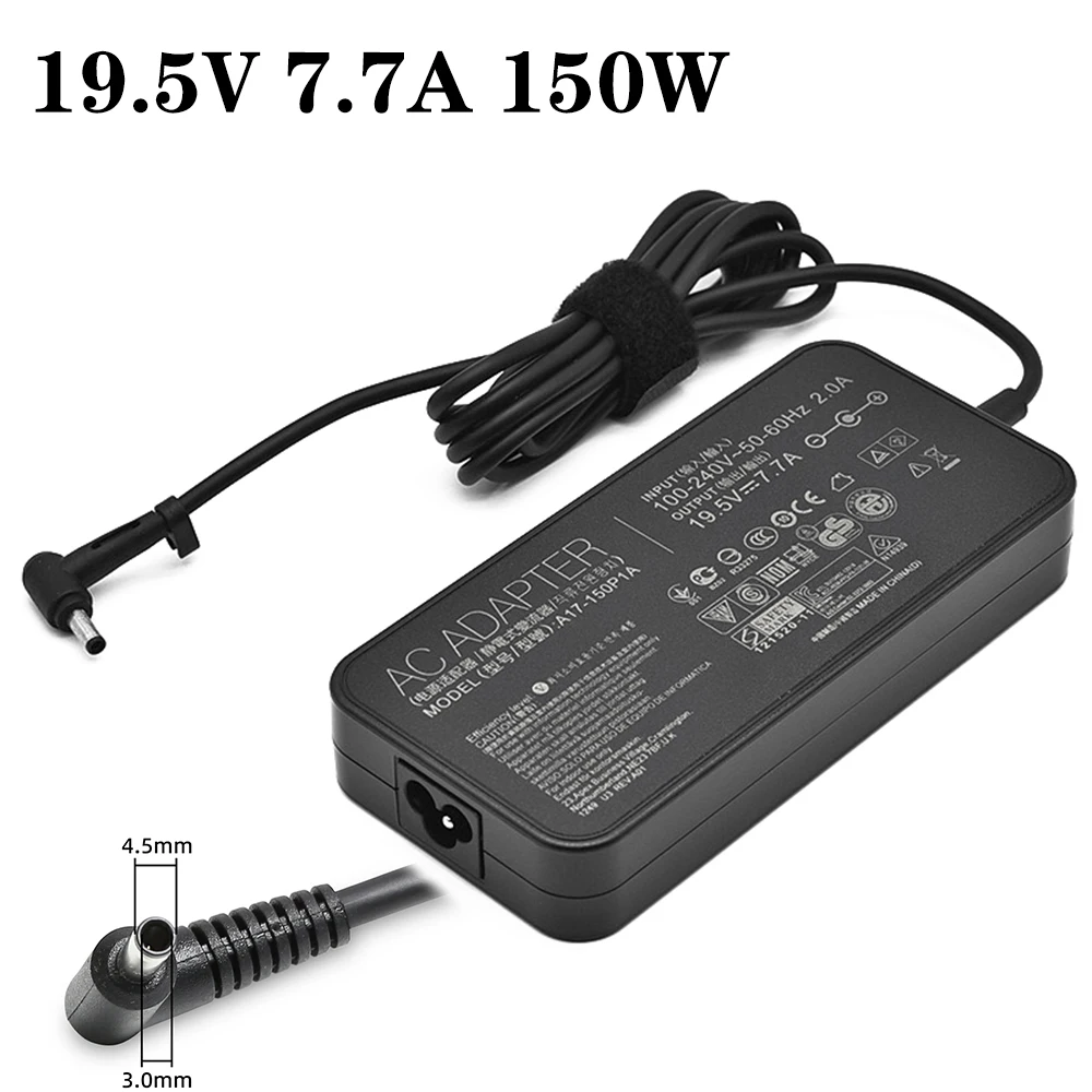 Adaptador AC Carregador portátil para Asus, 19.5V, 7.7A, 150W, 4.5x3.0mm, A17-150P1A, UX580, UX580GD, UX580GE, UX550GD, UX550GE, X571LH