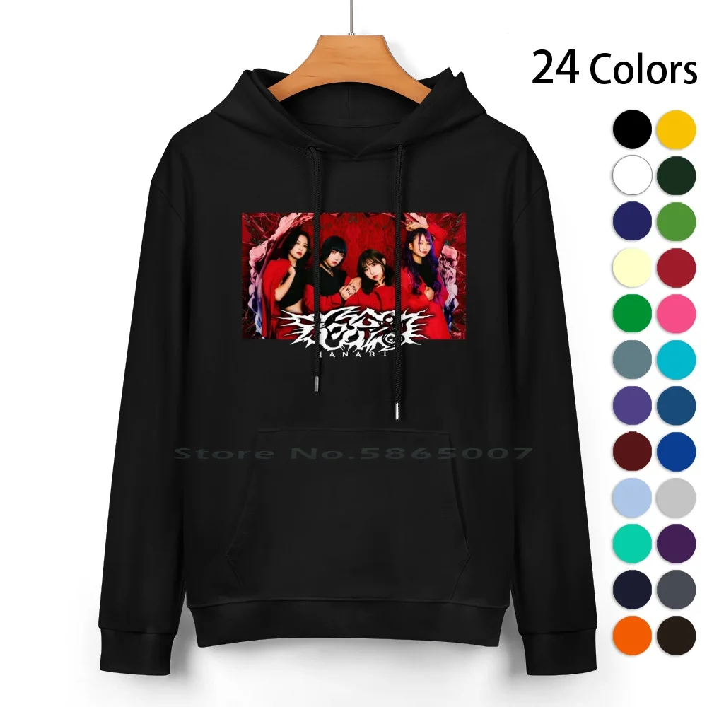 Hanabie Band Japan Pure Cotton Hoodie Sweater 24 Colors Music Metal Group Womens Girls Sae Yukina Hettsu Matsuri Jpop Band In