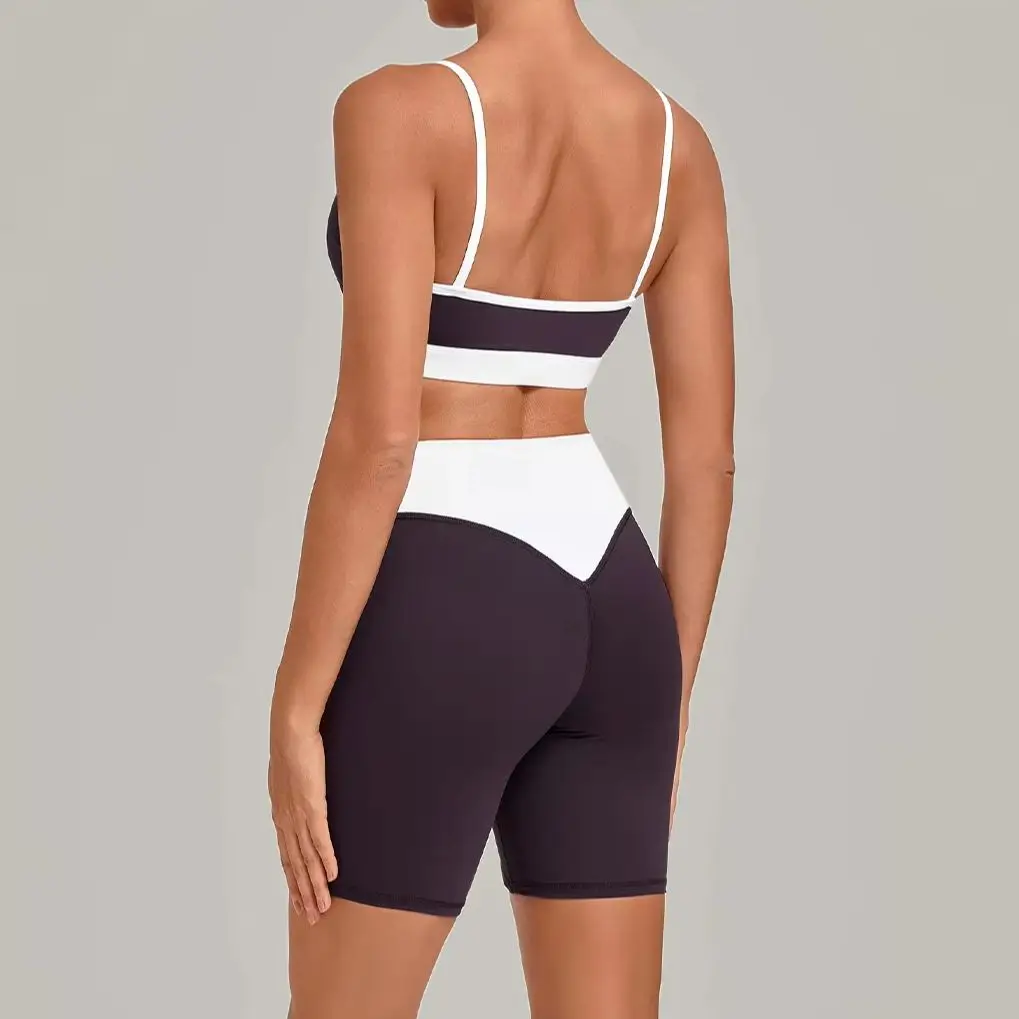 Women 2 PCS Yoga Sets Halter Neck Crop Tank Top High Waist Capri Leggings Fitness Workout Outfits Gym Pilates Sports Suit