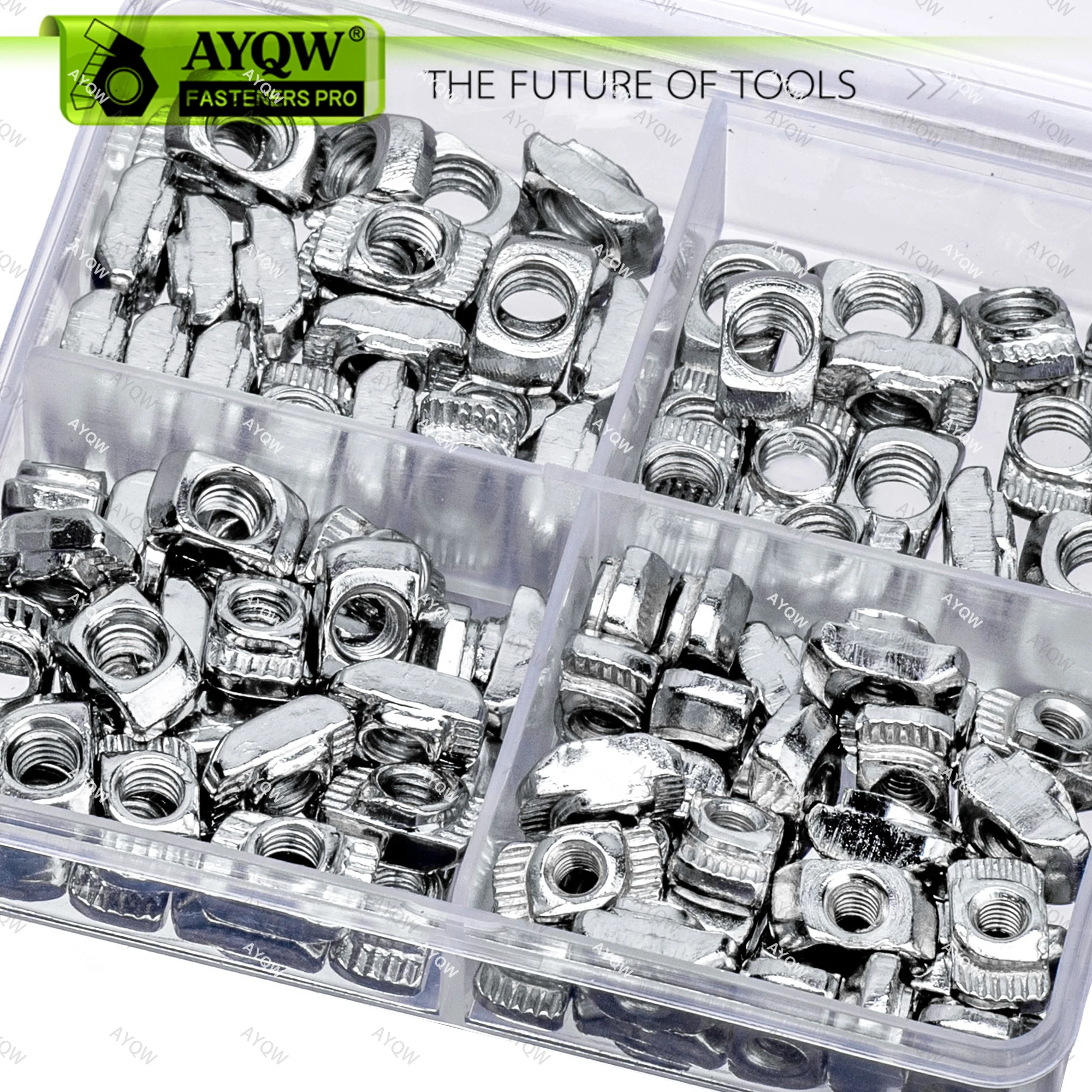 100 قطعة 2020 سلسلة الألومنيوم الصناعي T المكسرات: M3/M4/M5 T فتحة المطرقة رئيس السحابات ، مجموعة متنوعة من الكربون الصلب #2