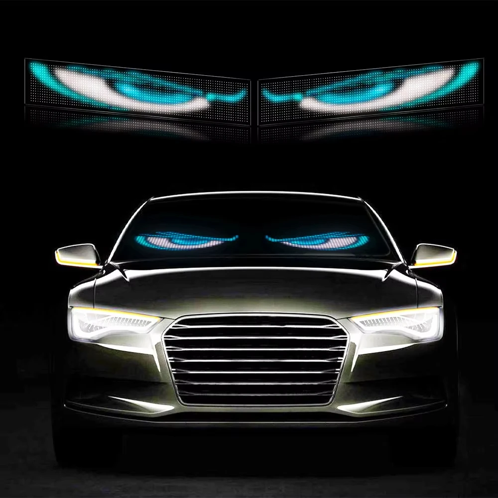 Car led soft screen usb car display APP Bluetooth glass devil's Eye display