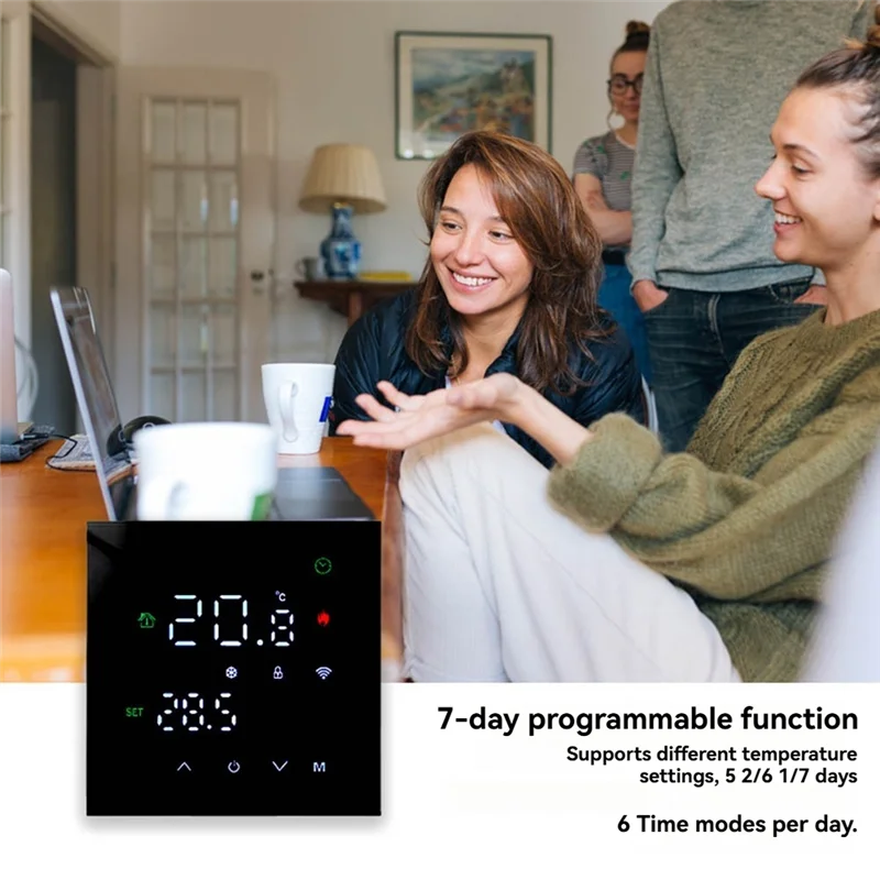 

GROCE-Tuya Smart Wi-Fi напольное водяное отопление, настенный котел, термостат с подогревом, программируемое голосовое управление, регулируемая подсветка