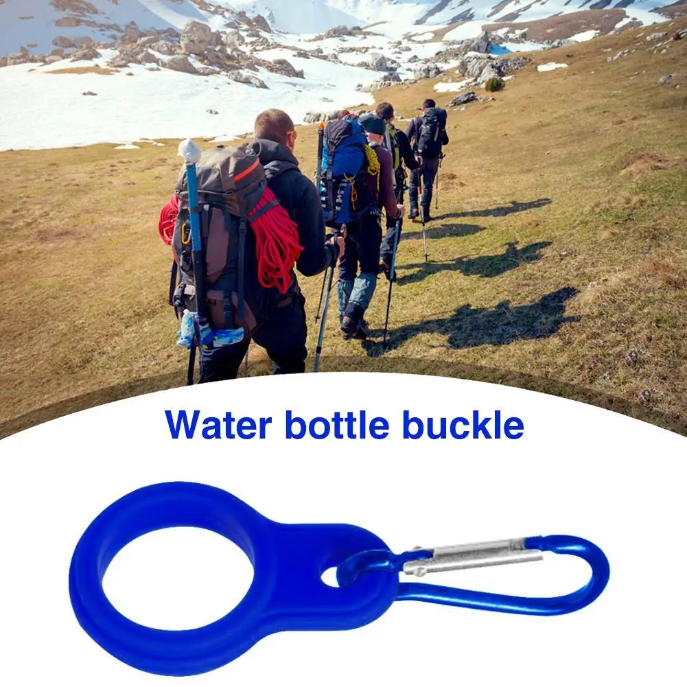 10pcs Hanging Buckle Silicone Sports Kettle Outdoor Camp Water Bottle Holder Carabiner Camping Travel Portable Outdoor Elements