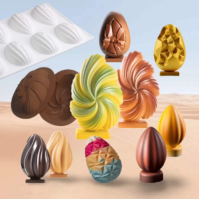 Easter Eggs Chocolate Silicone Molds Large 3D Breakable Easter Egg Surprise Chocolate Molds Egg Mold for Diy Easter Decorations