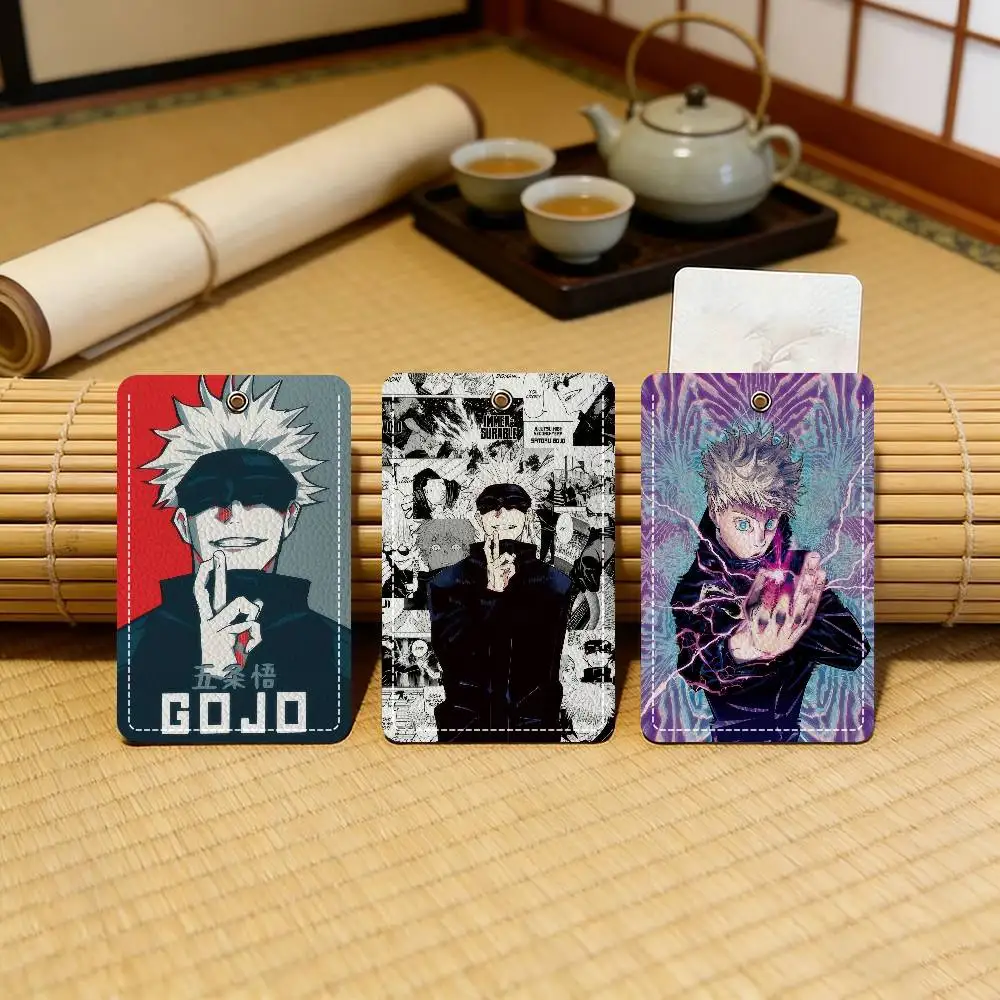 

Anime Jujutsu Kaisen G-Gojo S-Satoru Stylish Leather Card Holder Keychain Travel-Friendly Case for Essentials