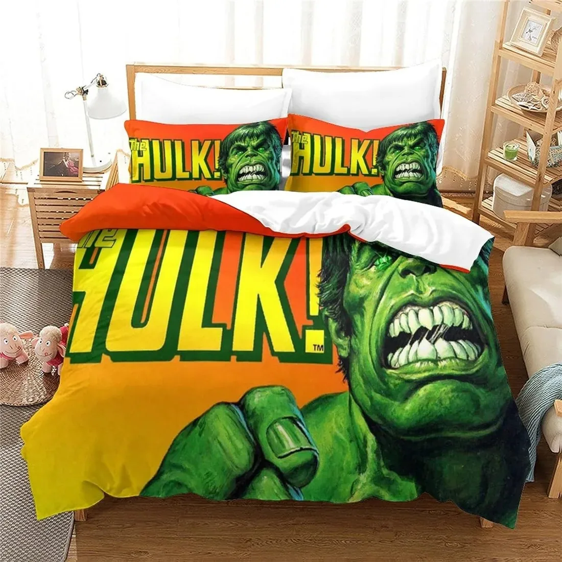 Imagem -03 - Disney Hulk Conjunto de Cama para Meninos Fronha Fronha Decoração do Quarto Conjuntos de Consolador de Casa Presente