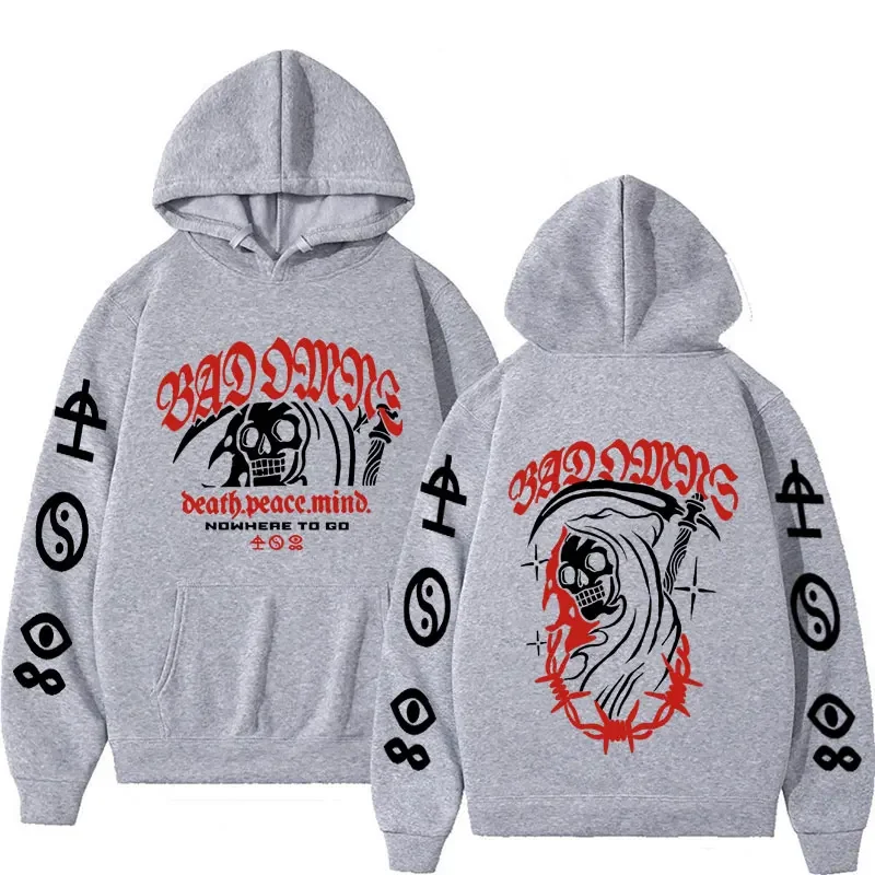 Limited Bad Omens Rock Band Music Tour 2023 Print Hoodie Men\'s Harajuku Fashion Y2K Sweatshirts Gothic Fleece Long Sleeve Hooded