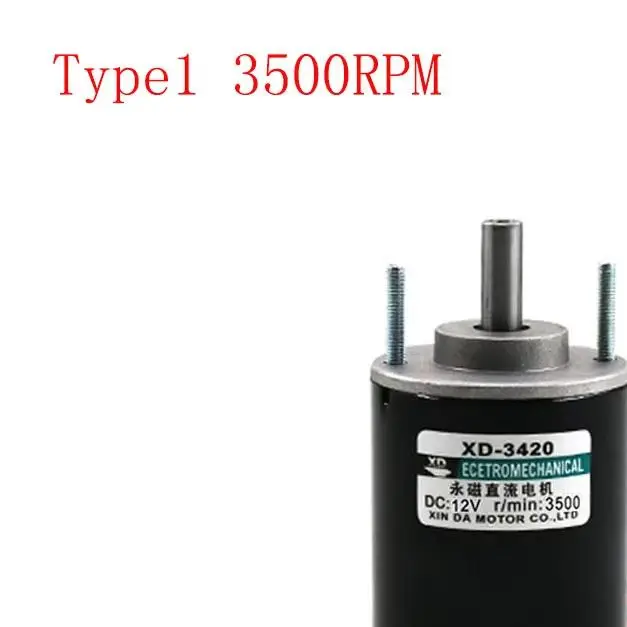 High Speed Permanent Magnet Electric DC Motor 30W DC12/24V 3500RPM/7000RPM Forward And Reverse for DIY Generator Sander