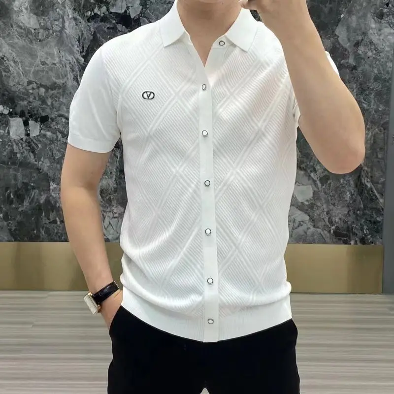 2023 Spring Summer New Casual Versatile Men\'s Clothing Fashion Printed Splice Buttons Simplicity Commuter Short Sleeve Shirt