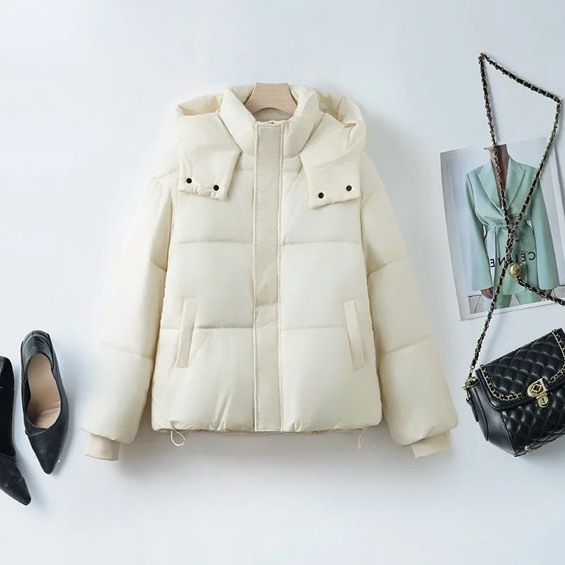 New Women's Winter Thickened Short Cotton Jacket Korean Style Loose Small Size Fashion Bread Coat Outerwear