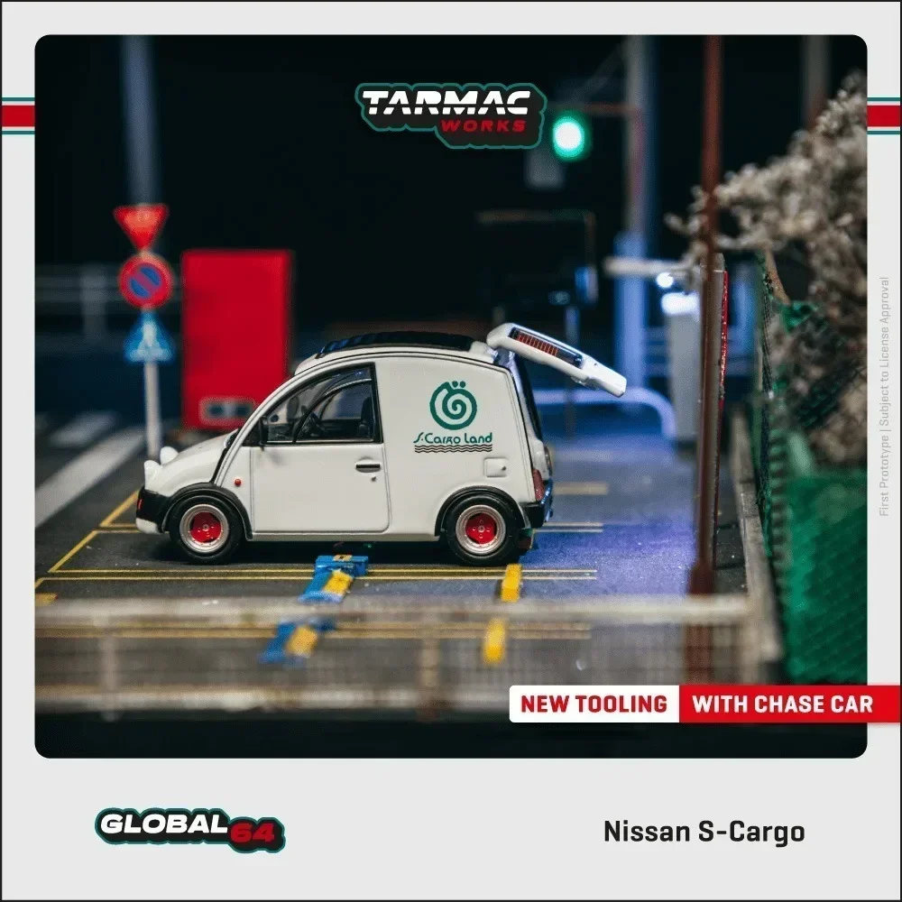 

TW 1:64 Nissan S Cargo White Openable Rear Door Diecast Car Model Collection Toys Tarmac Works
