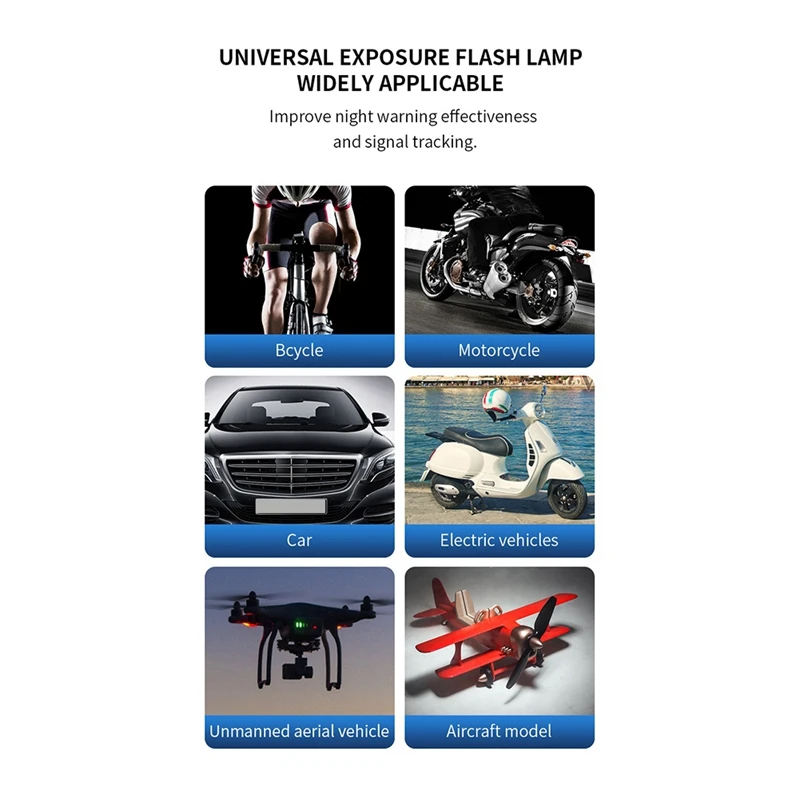 4 Pcs Wireless LED Strobe Lights With Remote Control, 8 Colors USB Charging Led Drone Anti-Collision Lights Night