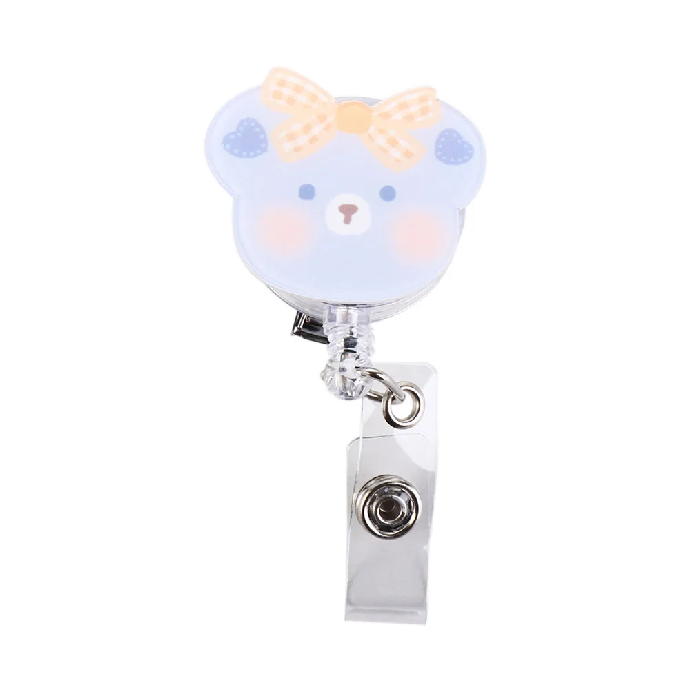 

School Supplies Reel Clip Bear Office Supplies 360 Rotating Name Card Holder ID Card Clips Badge Holder Retractable Badge Reel
