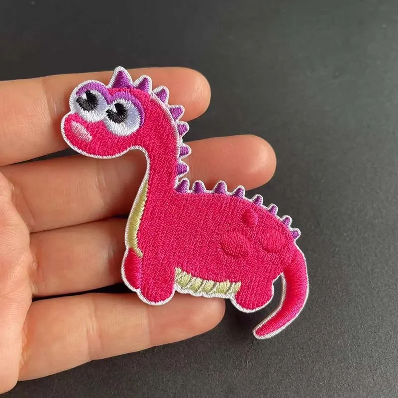 Cartoon Anime Animals Sewing Clothes Patches,Cute Fabric Dinosaur Applique Embroidery Self Adhesive Stickers For Clothing kids