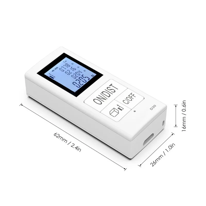 2024 USB 30M IP5 Mini infrared handheld lithium battery charging laser rangefinders electronic measuring ruler measure tool