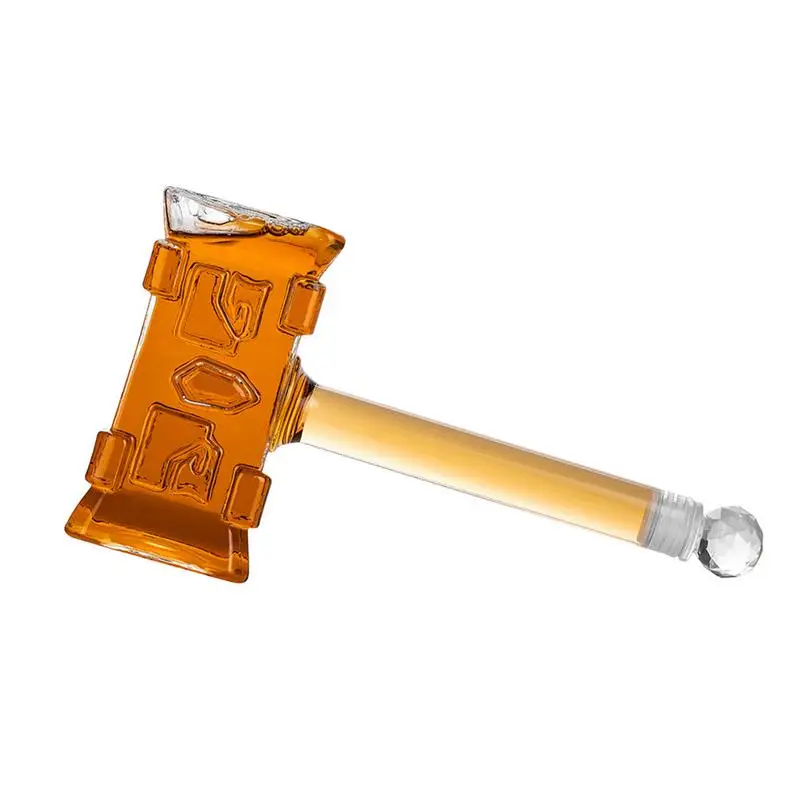 الويسكي الزجاج الدورق 400 مللي المطرقة ويسكي الدورق مع سدادة محكمة الغلق ثلاثية الأبعاد زجاجة الخمور لكوكتيل الكحول بوربون الفودكا