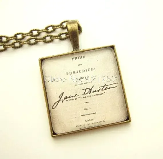 Jane Austen Inspired Necklace UK Pride and Prejudice Book Lover Gift