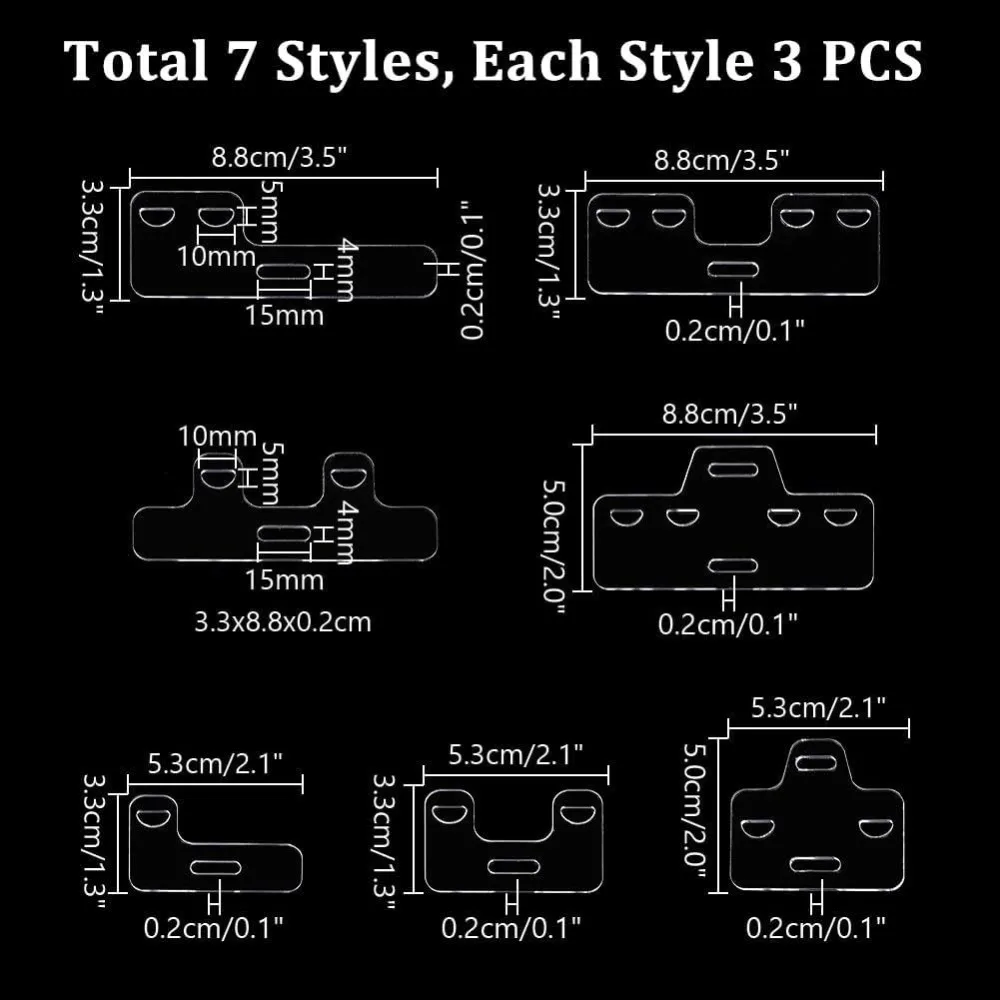 21pcs 7 Styles Badge Buddy Topper Buddy Pin Holder ID Badge Topper Clear Acrylic Card Holder Fit Vertical Horizontal for Nurse