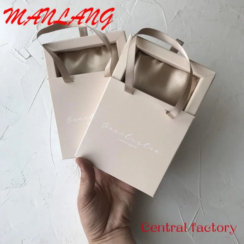 Karton benutzer definierte Logo rosa Ring Seide Schal Luxus Geschenk box Schmuck Verpackung Box Schiebe schublade Box mit Griff