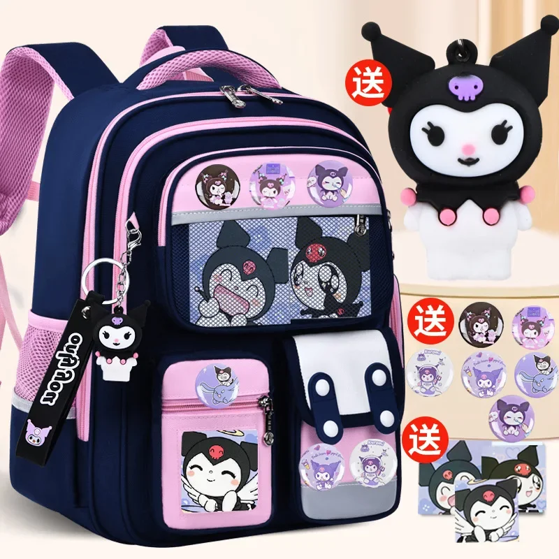 Sanrio New Kulomi Student School Bag Girls Boys Lightweight Children Cartoon Anime Cute Backpack