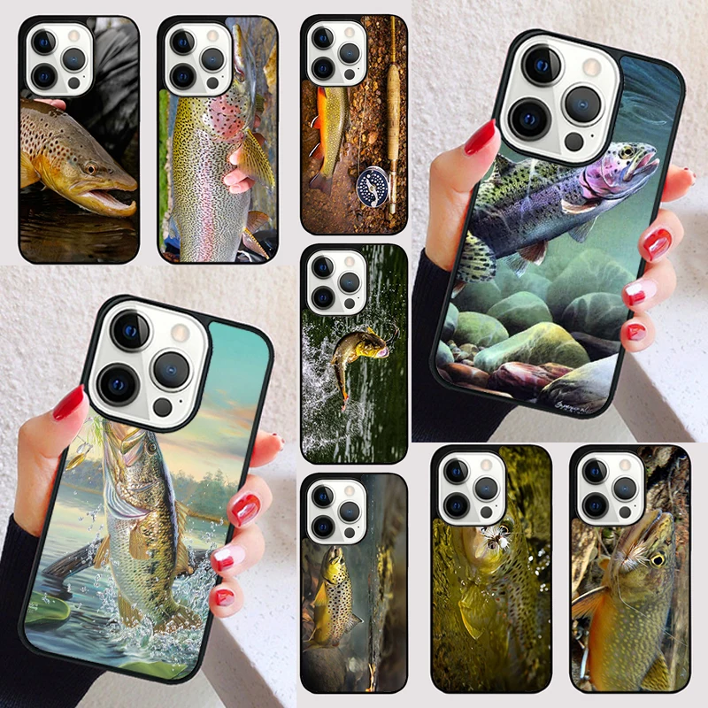 BROWN TROUT FISHING FISH Phone Case for iPhone 16 15 SE2020 6 7 8 Plus for Apple 13 11 12 14 Mini Pro Max Cover coque Shell