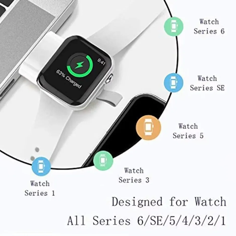 Mini Magnetic Wireless Charger Dock For Apple Watch Series 9 8 7 6 5/SE/3/2 Portable Wireless Charging Cable Charger For Iwatch image 3