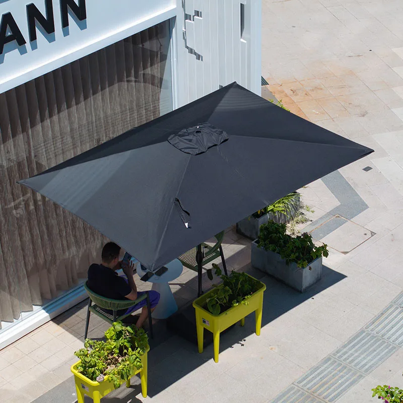 

3 * 2 meters rectangular central umbrella outdoor parasol garden terrace coffee shop outside the sun umbrella camp pose