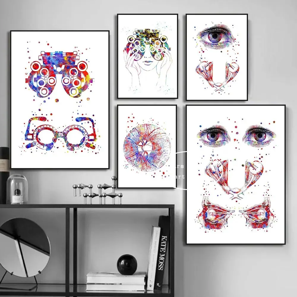 Ophthalmologist Optician human Eye Anatomy Art Canvas Painting Optometry Tools Posters Prints Wall Pictures Doctor Office Decor