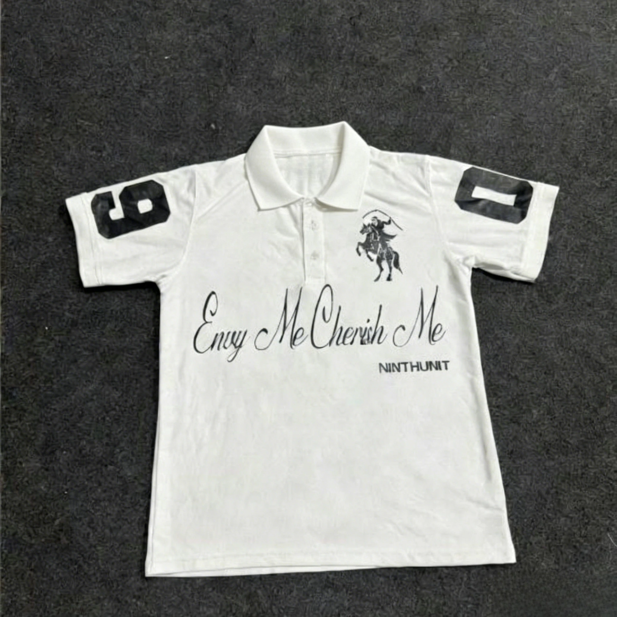 Camiseta Polo Negra y Gris para Hombre, Estilo Y2K, Tallas S a 4XL, NUEVA, con Estampado Gráfico, Ropa Urbana de Verano, con Letras Impresas, Estilo Retro Americano, Hip Hop