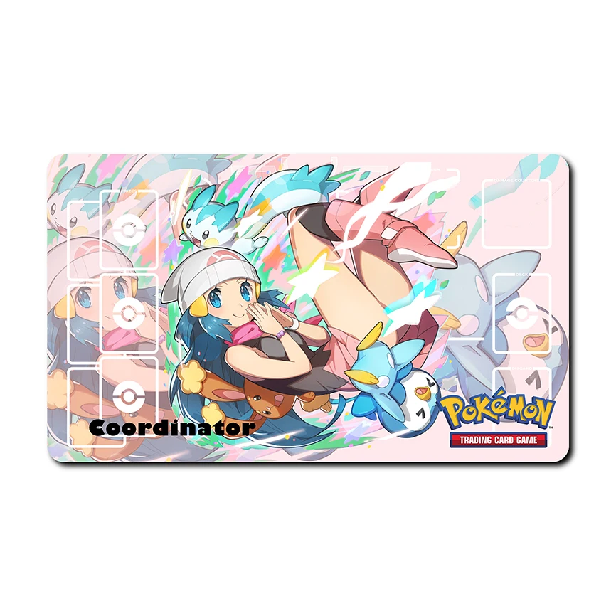 Diy 60*35*0.2cm PTCG Pokemon Dedicated Battle GAME Card Mat Lillie Marnie Rosa Serena Gift Toy Game Anime Table Mat