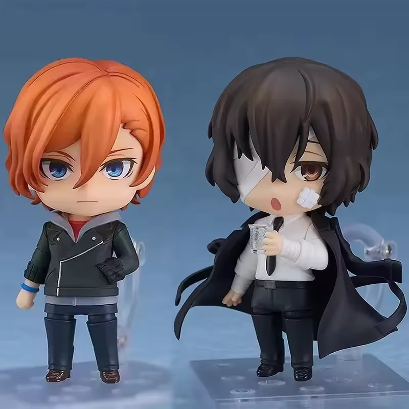 10cm Anime #2409 Dazai Osamu Bungo Action Figures Stray Dogs Nakahara Chuya #2410 Nendoroid Toy Model Dolls Collectible Figurine